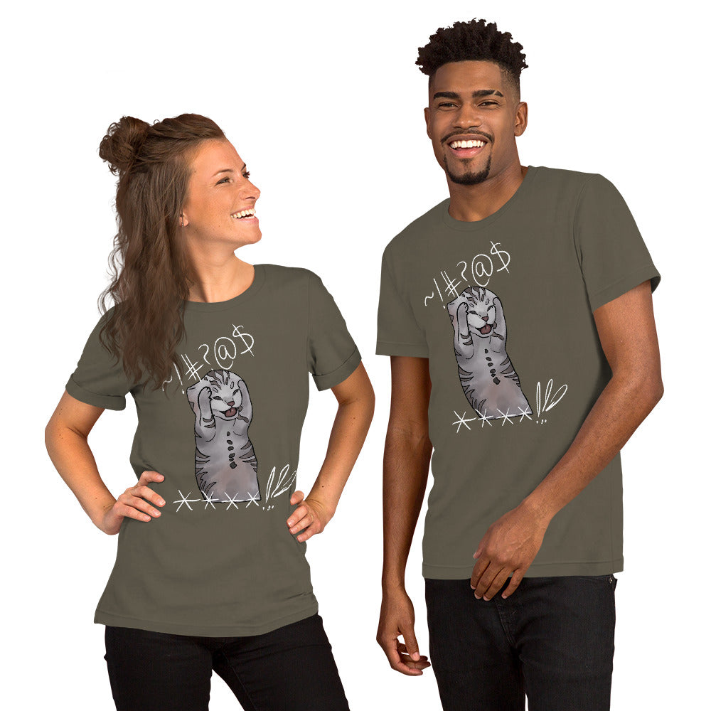 Gone Wild Cat Unisex T-Shirt in Dark Colors