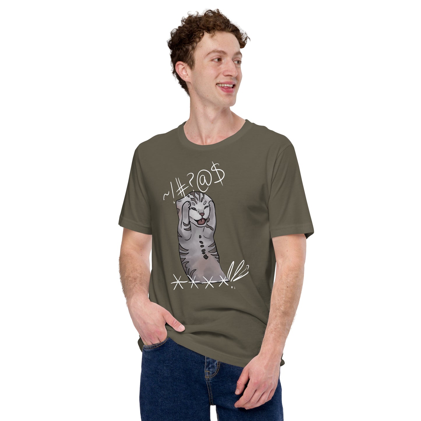 Gone Wild Cat Unisex T-Shirt in Dark Colors