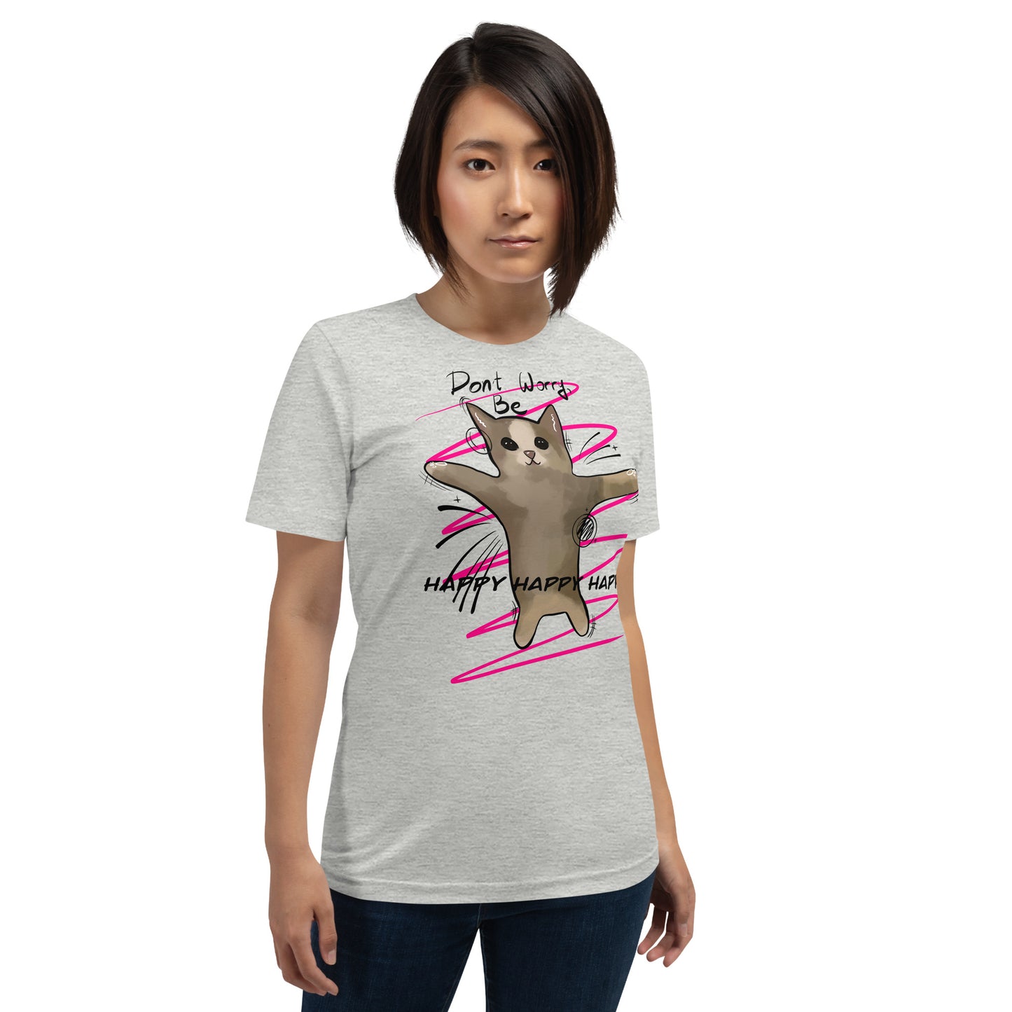 Happy Cat Unisex Bright Colors Tee