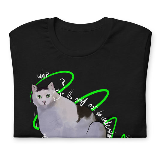 Puzzled Cat Unisex Dark Colors Tee