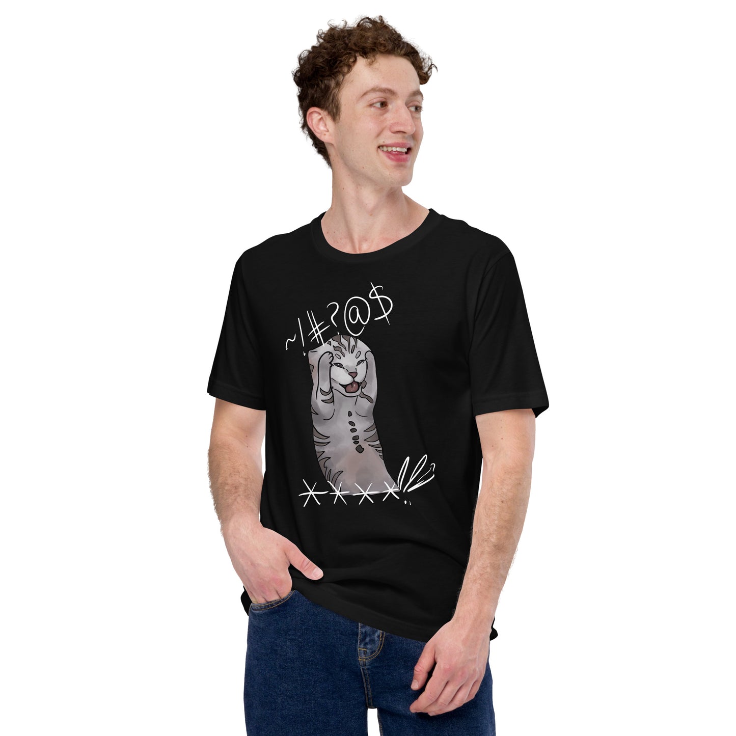 Gone Wild Cat Unisex T-Shirt in Dark Colors