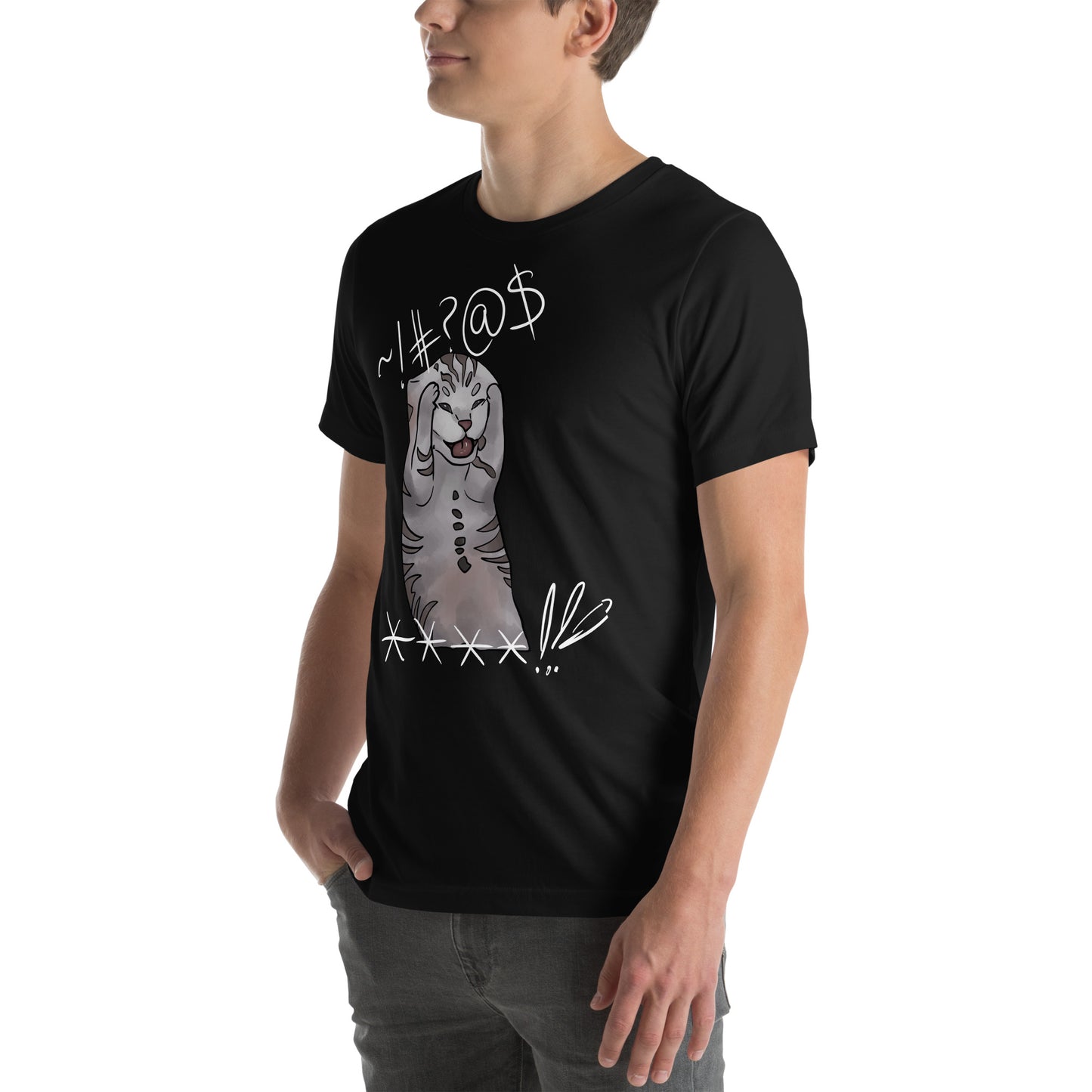 Gone Wild Cat Unisex T-Shirt in Dark Colors