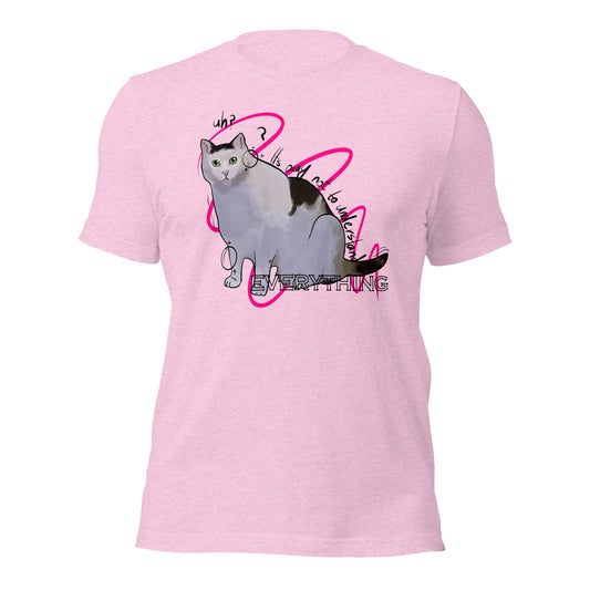 Puzzled Cat Unisex Bright Colors Tee