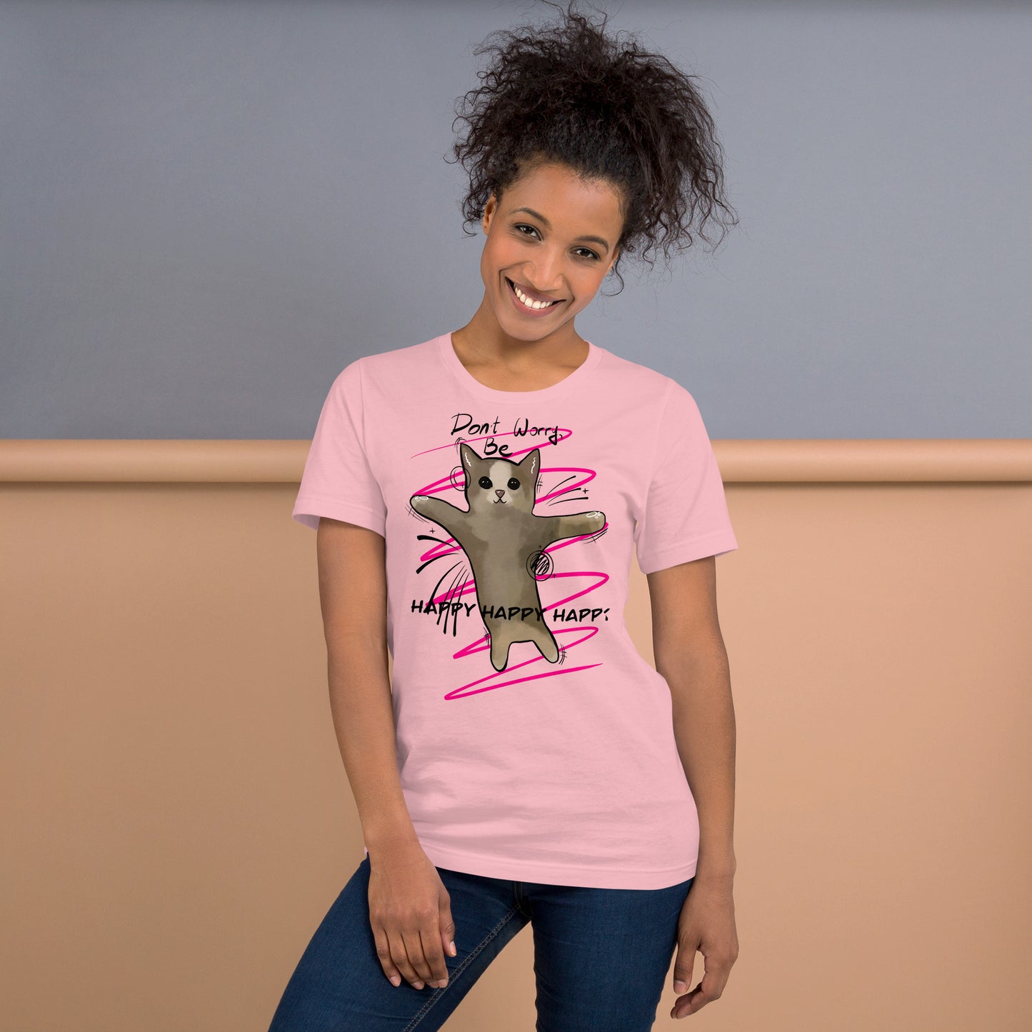 Happy Cat Unisex Bright Colors Tee