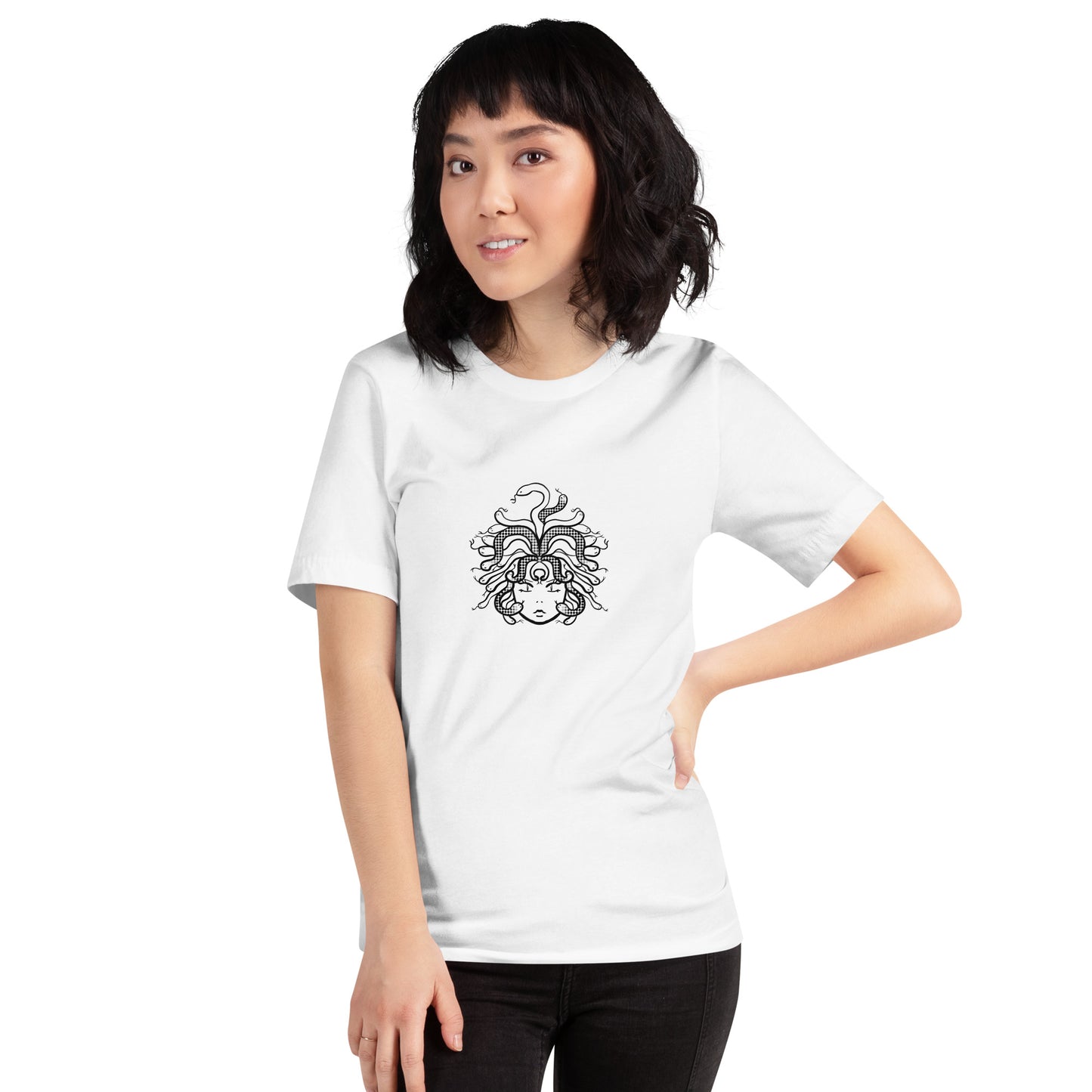 Two-Face Medusa White Unisex Tee