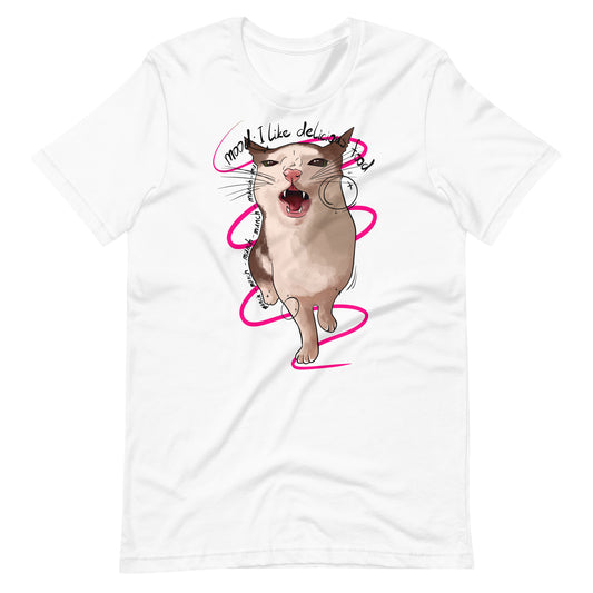 Eat, Purr, Repeat Unisex White T-Shirt