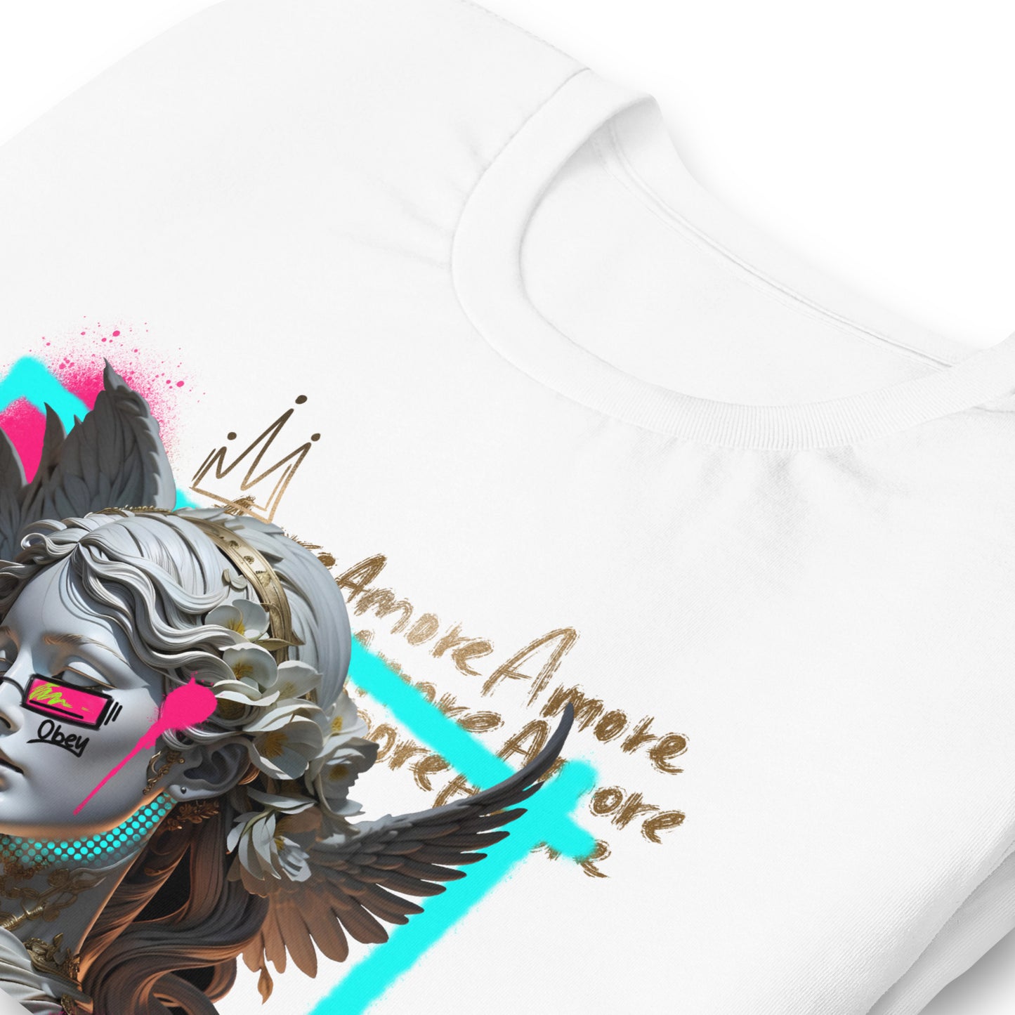 Amore Angel Unisex T-Shirt in Gold White